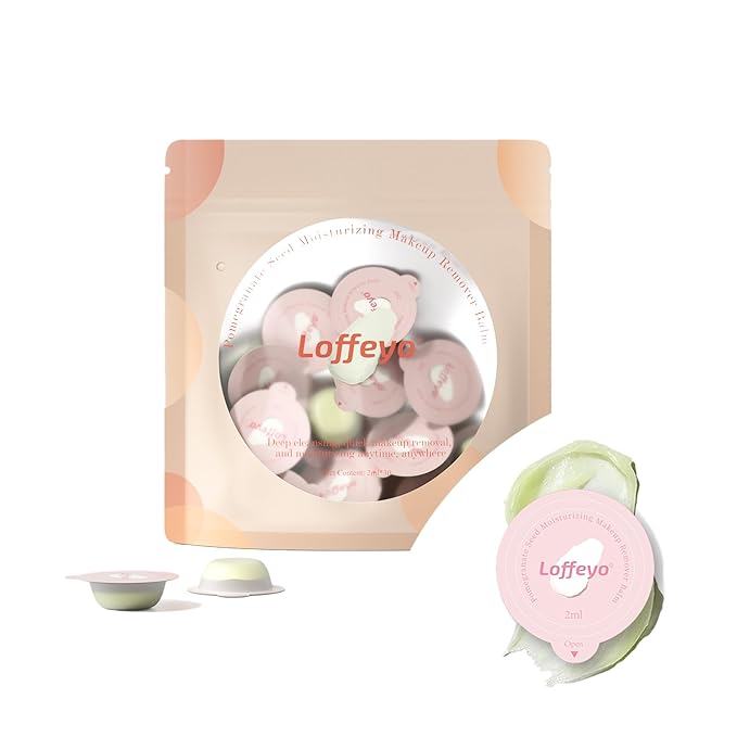 30PCS Travel Mini Size Cleansing Balm, Makeup Remover Balm, Individually Wrapped Pods, Gentle & Hydrating with Pomegranate Extract, Leak-Proof & Travel-Friendly, For All Skin Types, Hotel Use