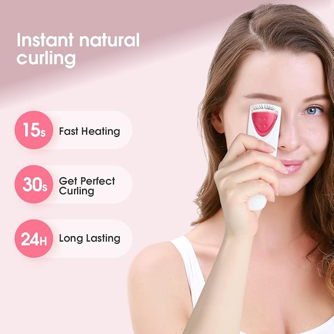 TOUCHBeauty Professional Heated Eyelash Curler with Silicone Refill Pad Curling Tool for Women Long Lasting Eyelashes TB-2003B