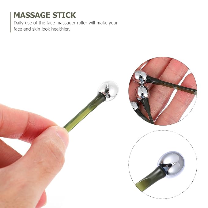 EXCEART Eye Essence Stick Metal Massage Rod 6Pcs Eye Cream Applicator Wand for Care and Skin Massage Portable Roller Tool to Reduce Fatigue and Promote Circulation