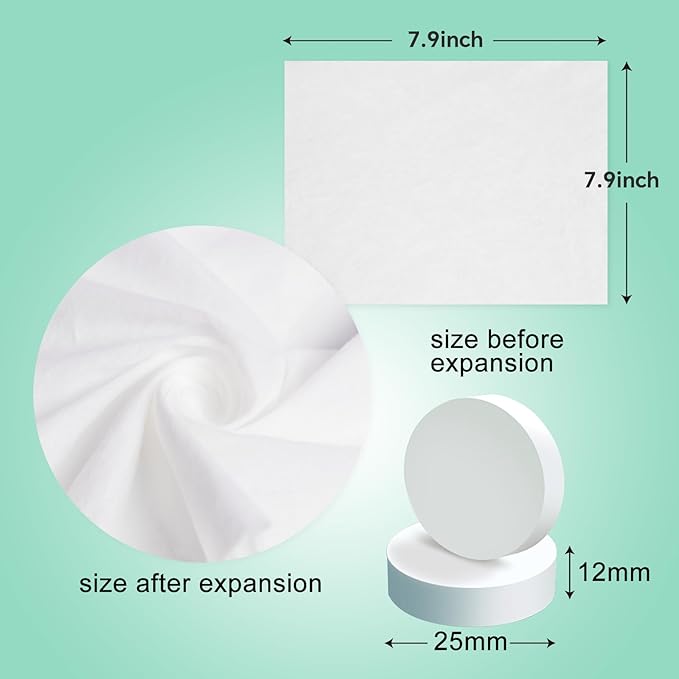 80 Pcs Mini Compressed Towel Tablets, Disposable Compressed Face Towels, Portable Bulk Compressed Coin Tissues for Travel, Camping, and Outdoor Activities