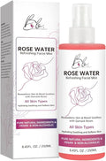 Rosewater Refreshing Facial Mist – Hydrating, Soothing & Softening Spray with Damask Roses & Glycerin – Pure Natural Ingredients, Vegan, Alcohol-Free, All Skin Types, 8.45 fl oz