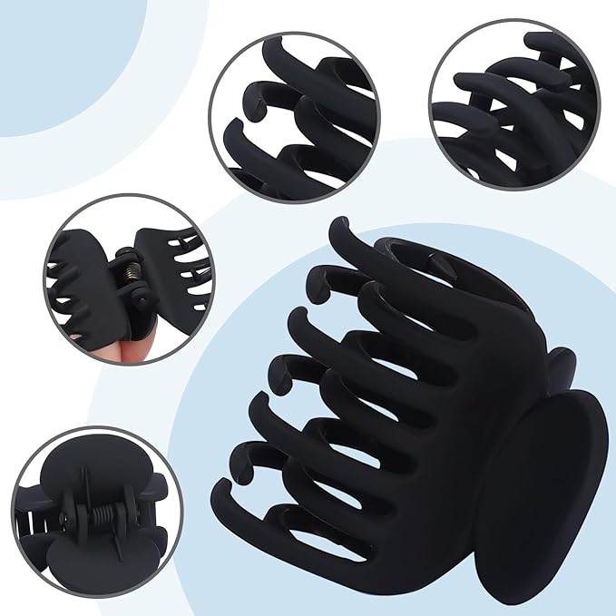 Hair Clips Collection: 16 Matte Claw Clips for Women - Strong Hold, Nonslip Banana Clips for Thin, Thick, and Curly Hair in Large & Small Sizes