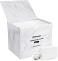 Classycoo Disposable Face Towel Holder with 50 PCS XL Washcloth, Compatible with Clean Skin Club Cotton Towel, Odor-Free, Marble Acrylic Container Box Facial Wipes, Bathroom Cosmetic Storage