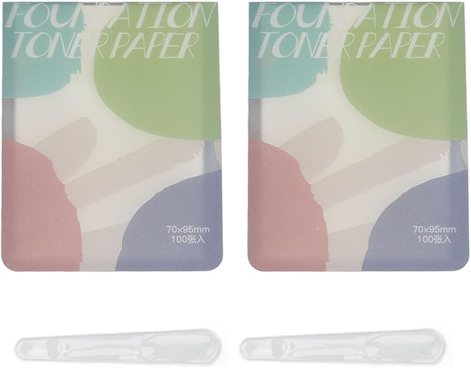 2pcs Liquid Palette Paper Disposable Makeup Coloring Paper with Mixing Stick Makeup Lipstick Mixing Paper