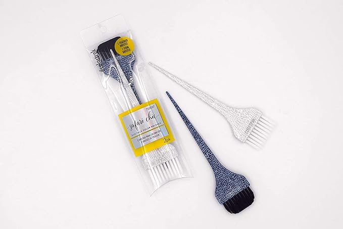 Colortrak Safari Chic Color Brushes, Prints, Perfect for Multiple Colors, Highlights, or Lowlights, 1 Firm Bristle and 1 Ultra Soft Feather Brush, Reusable and Easily Washable, 2 Brushes