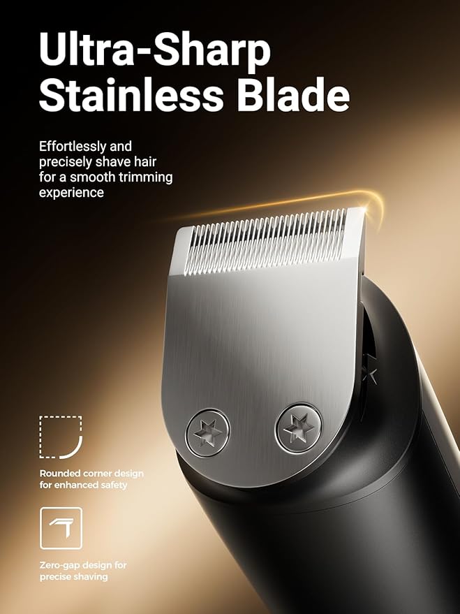 SHPAVVER Beard Trimmer for Men: Professional Barber Hair Clippers - 12-in-1 Cordless Grooming Kit - Waterproof Electric Razor with Turbo Speed & Precision Blades