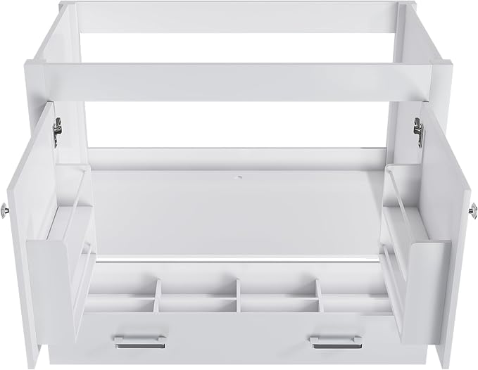 Montary 42" Bathroom Vanity Without Sink, Modern Stylish MDF Bathroom Storage Cabinet, Freestanding Vanity with 2 Doors and One Large Divided Drawer, White (NOT Include Sink)