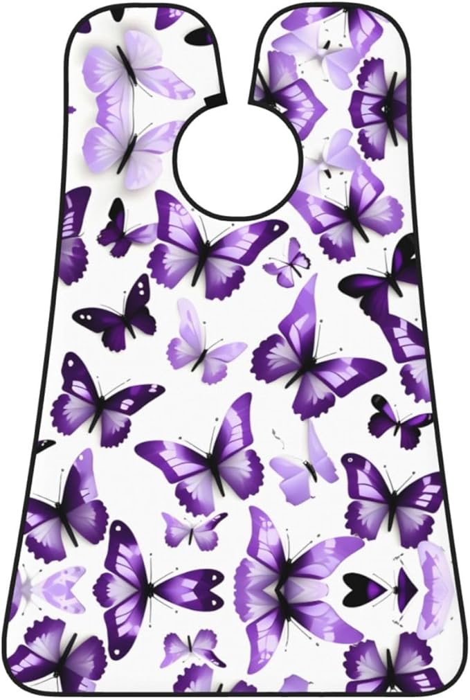 Yellow Flowers Butterflies Print Beard Bib Shaving Apron, Beard Hair Trimming Cape Gift For Dad