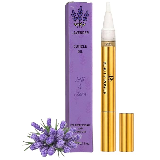 Nail Oil Cuticle Pen - Lavender - Nail Strengthener & Growth Serum with Vitamin A, D, E, B5, Grapeseed & Natural Oils - Repair for Brittle, Peeling, Thin Nails - Gift Idea