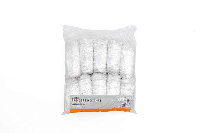 Colortrak Professional Bouffant Processing Caps, Single Use, Contain Hair During Perms, Conditioners, Relaxers, and Coloring, Extra Large, Clear Plastic, Usable as Shower Cap, 100 Per Pack