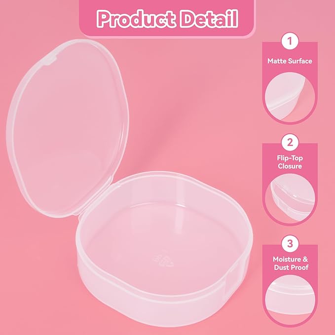 10-Pack Cotton Square Holder Travel Case, Portable Cotton Pad Holder with Snap Lids, Compact Toner Pad Travel Case for Makeup Remover Pads, Skincare Organizer for Purse, Gym, Bathroom