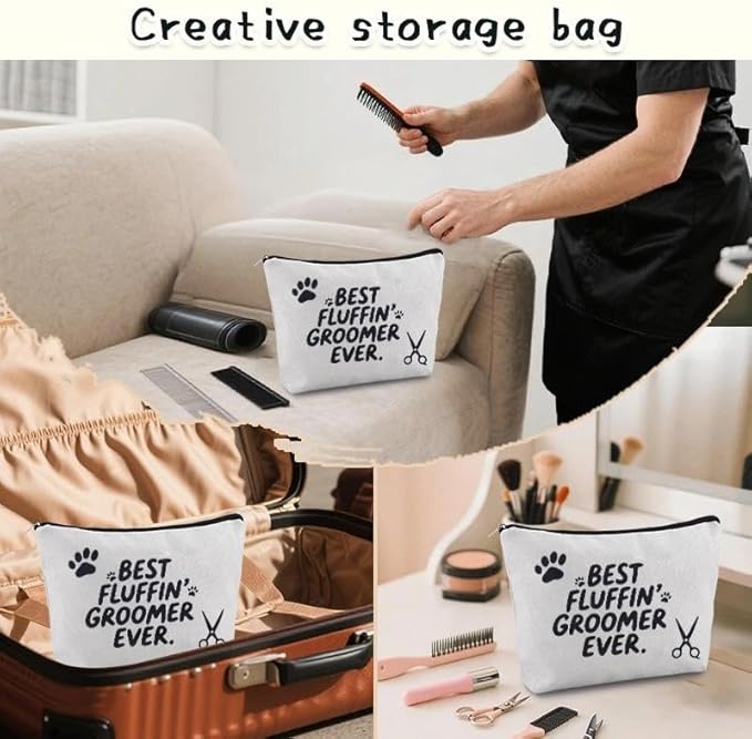 yaozeio Dog Groomer Makeup Bag Pouch for Women Cat Pet Grooming Bag Organizer for Men Dog Grooming Travel Case for Groomers Birthday Christmas Gifts for Friend Sister Groomer Gifts for Daughter Son