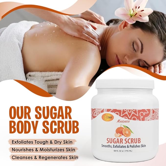 SPA REDI Exfoliating Body Scrub | Dual-Action Exfoliant & Moisturizer with Scrub & Lotion in One Scoop for Glowing, Deeply Moisturized, and Touchably Soft Skin 58 Oz