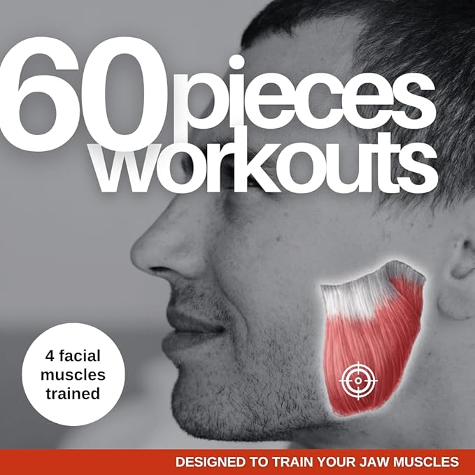 ROCKJAW® Tuff Gum | Ultra-Hard Jawline Chewing Gum for a Sharper Jawline | Vitamin B3, B5, B6 & B12 | 1350mg Xylitol | Sugar-Free | Aspartame-Free | 60 Pieces | Strawberry Smash