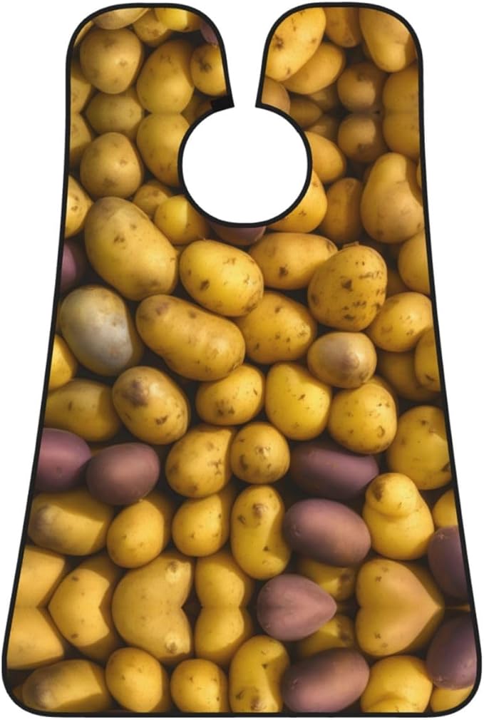 Many Potatoes Print Beard Bib Apron For Men, Beard Hair Catcher For Men Shaving Trimming,Beard Cape Cloth