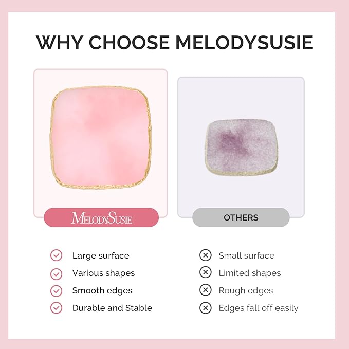 MelodySusie 1PC Square Shape Resin Nail Art Palette, Professional Color Mixing Board for Gel Polish, Acrylics, Pigment Blending, Salon and DIY Makeup Artist Tool, Pink