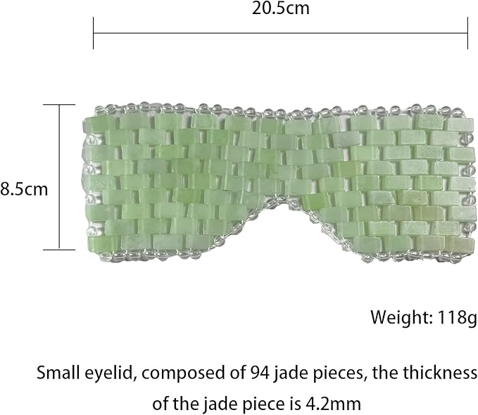 Jade Eye Mask, Facial Eyes Sleeping Mask Relief Eye Cover, Facial Cooling Mask with 100% Real Jade for Hot & Cold Therapy (Green)
