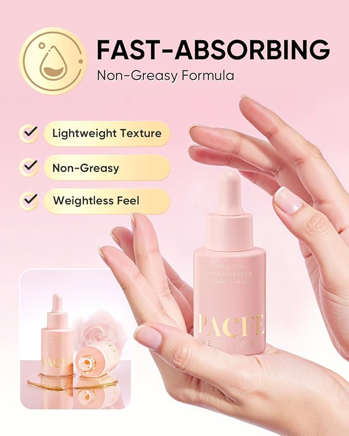 Velour Rosa Nail and Cuticle Oil - 100% Natural Plant-Based Treatment with Jojoba oil, Squalane & Vitamin E - Deep Hydration for Dry Damaged Nails & Cuticle - Non-Greasy, Rose Scent, 1.0 fl oz