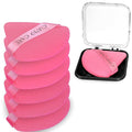 6 Pcs Triangle Powder Puff with 2 Travel Cases, Setting Powder Puffs for Face Powder and Foundation, Velour Makeup Puff for Loose Powder Body Powder, Skin-Friendly, Beauty Makeup Tools-Red