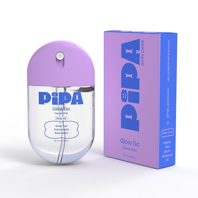 Pipa Skincare Glow Go Facial Mist 30 ml | Organic Rose Water Toner Spray | Alcohol-Free Balancing & Hydrating Face Mist for Kids & Tweens Ages 8 to 13 | Soothes & Refreshes Skin Daily