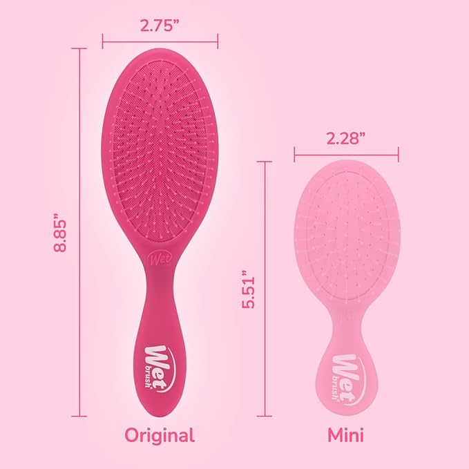 Wet Brush Original Detangler Hair Brush, Pink Frost - Ultra-Soft IntelliFlex Bristles - Detangling Brush Glides Through Tangles For All Hair Types (Wet Dry & Damaged Hair) - Women & Men