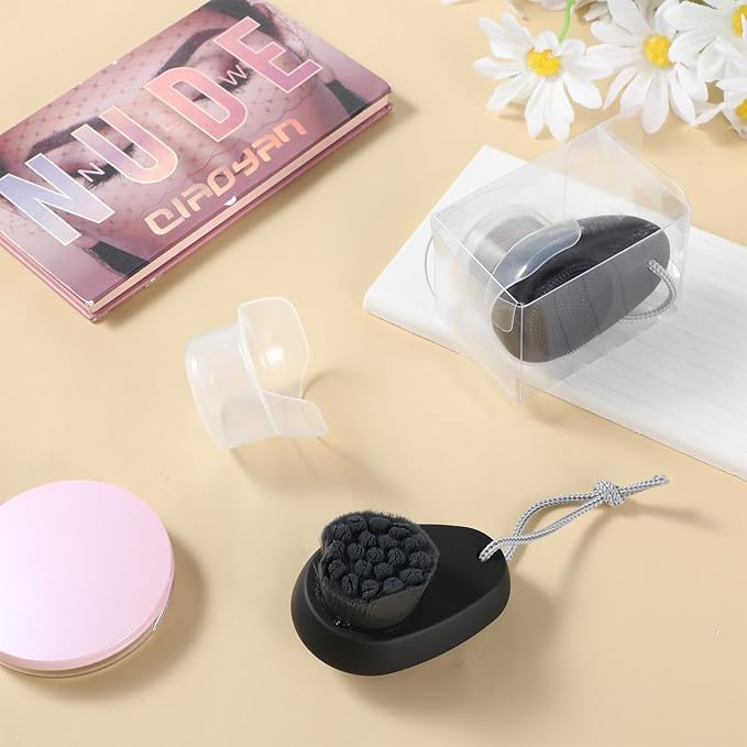 2 Pack Facial Cleansing Brushes, 2 in 1Double-Sided Manual Facial Cleaning Brush, Silicone Face Scrubber with Soft Bristles for Deep Pore Cleansing and Exfoliation, Makeup, Massaging