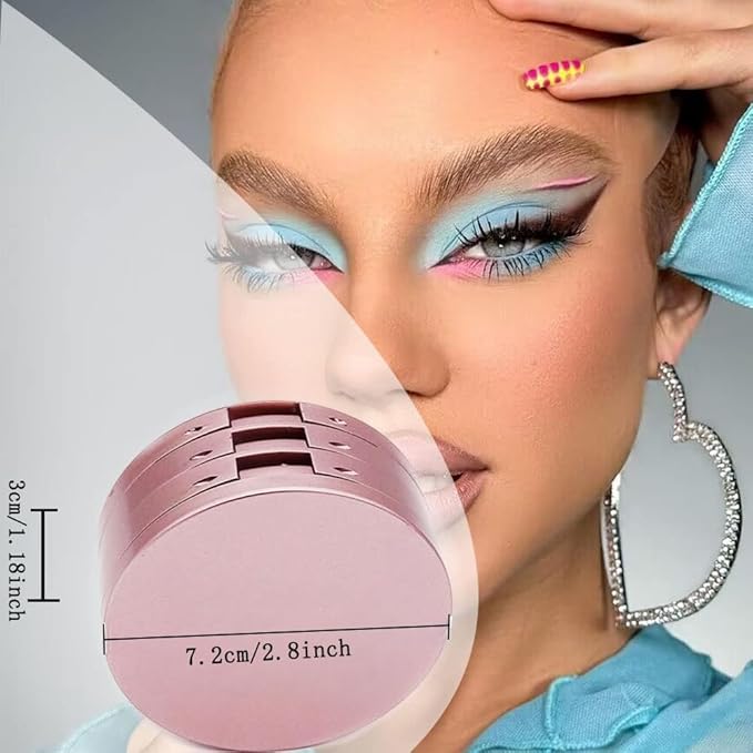 3 Layers Eyelash Storege Box with Mirror Circle Eyelash Holder Case with Lashes Trays & New Lash Clip Applicator Eye Makeup Tool for Women Girls Travel Case Pink