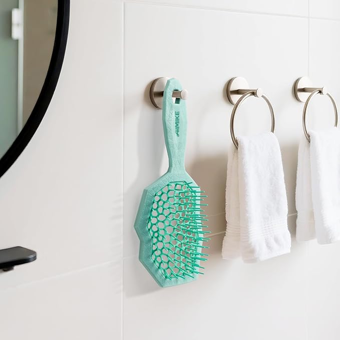 AIMIKE Glacier Detangling Brush, Pain-Free Detangler Brush for Curly Hair Wet & Dry Use, Glide Through Tangles with Ease, Vented Hair Brush for Women's 2c to 4c Curls, Mint Green