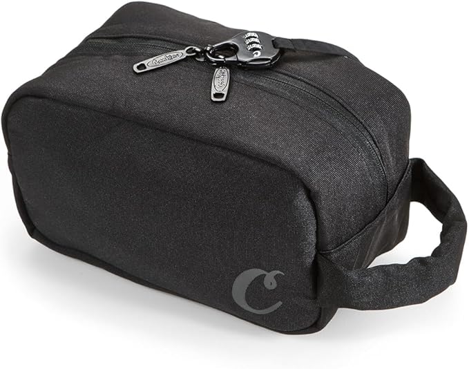 Cookies Smell Proof Head Stash Bag – Unisex Toiletry Bag for Men & Women with Lock, Double Zipper Closure, Durable Poly Canvas Build – Travel Case for Personal Hygiene Products & Grooming Kits – Black