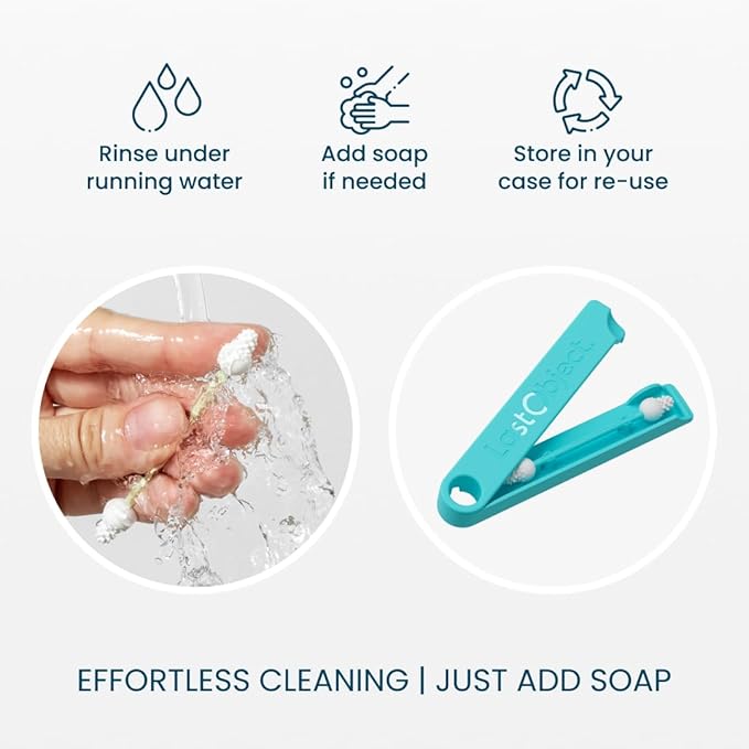 LastSwab® Reusable Cotton Safety Swabs for Baby Ear Cleaning - The Sustainable and Sanitary Alternative to Single-Use Q Tips - Easy to Clean and Zero Waste - Convenient Travel Case Holder