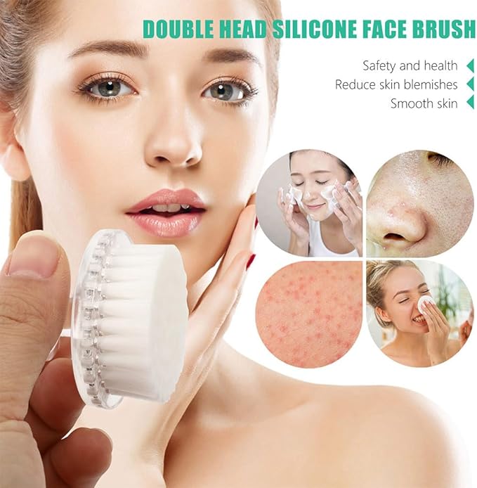Facial Cleansing Brush White Manual Face Scrubber with Soft Bristles, Quick-Drying & Anti-Dust Design for Sensitive Skin, Travel-Friendly for Home & Travel Use for Women & Teens
