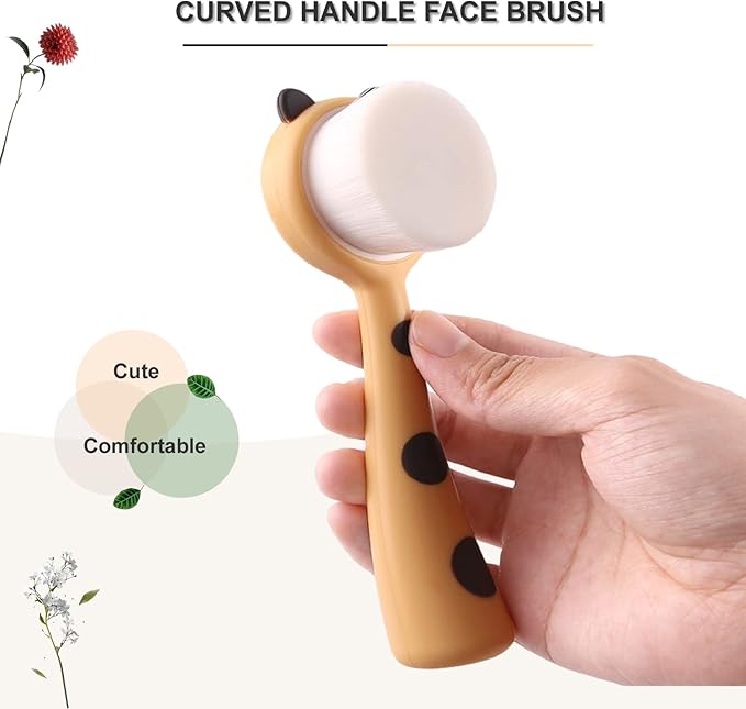 Face Brush Face Scrubber, Hysotok Facial Cleansing Brush with Soft Bristles for Face Cleansing Wash Scrub, Face Cleanser Brush for Facial Exfoliating Massaging Skin Care (Yellow)