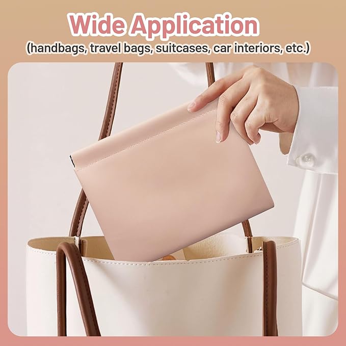 4 Pack 7.1"×5.5" Small Makeup Bag for Purse, Soft Pouches for Purse & Coin Purse for Women, PU Leather Mini Makeup Pouch, No-Zipper Portable Bag for Cosmetics Headphones Jewelry