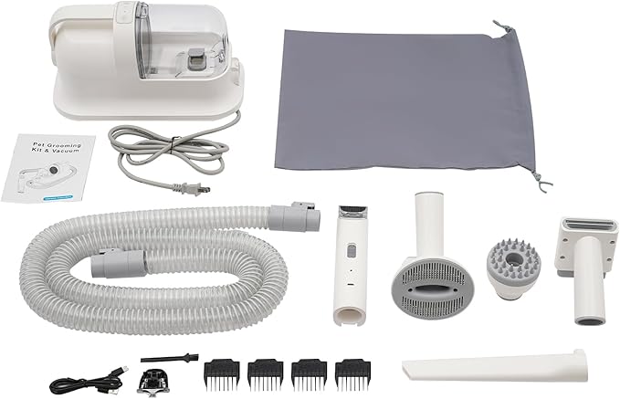 Pet Grooming Clippers Kit, Pet Grooming Vacuum with Accessory Storage Bag, Pet Grooming Complete Set for Shedding, 11800pa Pet Hair Cat Razor Claw Fur Trimmer for Dogs and Other Small Pet at Home