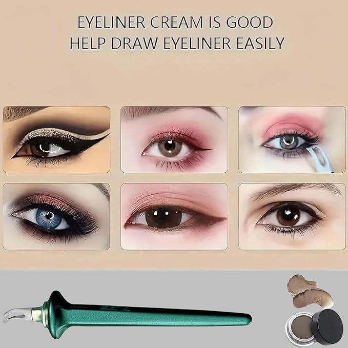 Arcbelle Eyeliner Set - Waterproof & Smudge Proof Cream Eyeliner with Silicone Brush, No-Skip Precision Tip for Winged & Classic Eye Makeup, Long-Lasting Black & Brown Multi-Purpose Makeup Tool