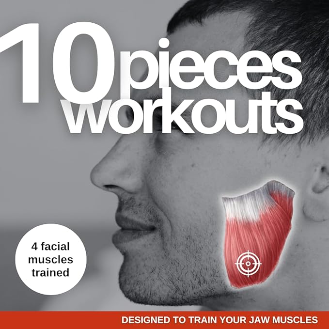 ROCKJAW® Hard Jawline Gum - Tuff Gum 2.0 with 20mg Caffeine, Taurine + B Vitamins - 10 Pack (Smooth Spearmint)