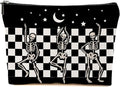 Goth Spooky Gifts for Women, Gothic Horror Skeleton Black Makeup Bag Cosmetic Pouch,Portable Travel Toiletry Bag, Dancing Skeleton Gifts for Women Girls Daughter Sisters Coworker Friends Friendship