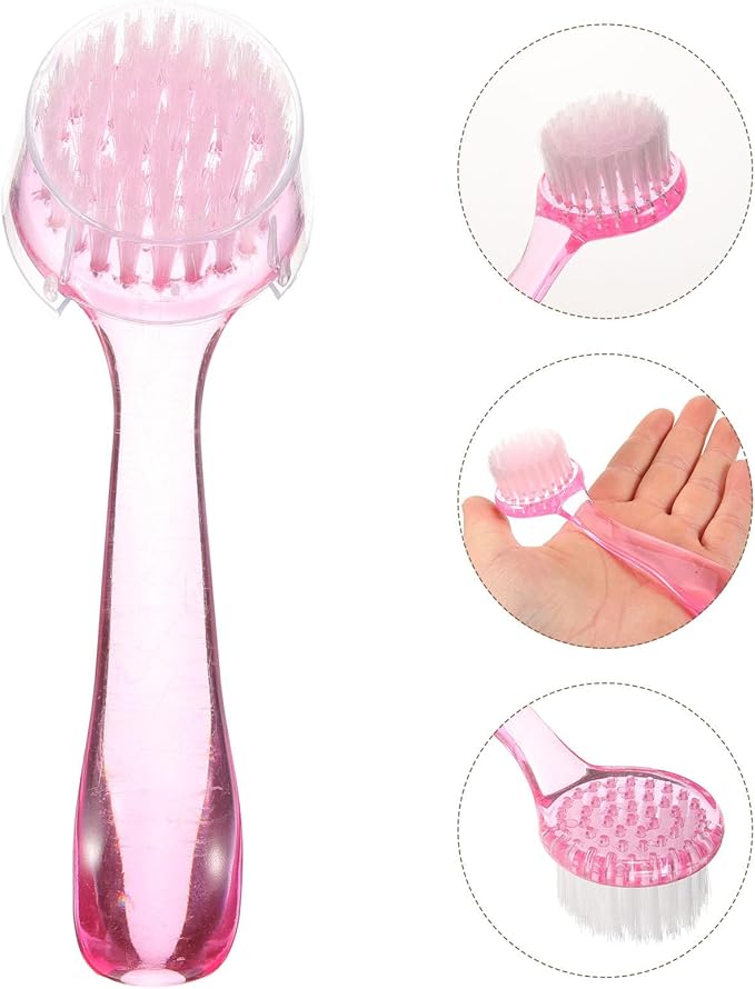 ULTNICE Sheep Horn Facial Brush 4-Pack Manual Face Cleaning Brush Set with Soft Bristles for Deep Pore Cleansing and Blackhead Removal Compact 5.1X1.6 Inch for Wet and Dry Skin Care