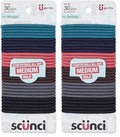 Scunci by Conair No Damage Elastic Hair Ties in Assorted Colors, 60 Pack Multicolor for Women and Men