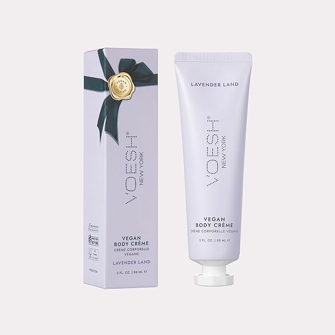 VOESH Vegan Body Creme - Skin Moisturing Cream, K-Beauty Korean Skincare, Lavender Land - 3oz
