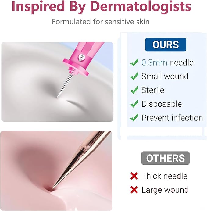 100Pcs Sterile Lancets for Pimples - Disposable Pimple Extractor Tools, Portable Acne Blackhead Remover Tools for Travel & Sensitive Skin, Sterile Acne Needles for at-Home Skin Care