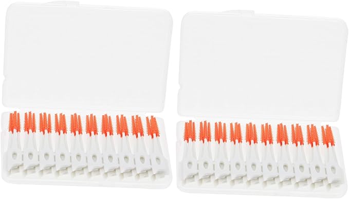 Interdental Brush Set 80pcs Portable Dispenser Flexible Gum Massager for Effective Oral Care for Teeth Gaps and Use