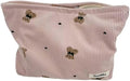 SxoSyo Makeup Bag for Women Cosmetic Bags Large Capacity Purse Travel Toiletry Zipper Storage Pouch Make up Brushes Organizer for Gifts (Corduroy Bear, Pink)