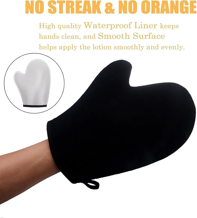 5 Pack Self Tanning Mitt Applicator Kit, Self Tan Glove, Face Tan Mitt, Back Lotion Applicator, Exfoliating Glove, Tanning Brush for Tanner Fake Bake