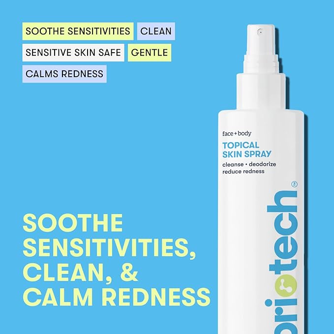 BRIOTECH Topical Skin Spray, Hypochlorous Acid Spray for Sensitive Skin, HOCl Facial Mist, Full Body Support Against Irritation, Calm Redness, Soothe Foot & Scalp, 2 oz Travel Size