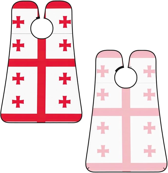 Flag Of Georgia Print Beard Bib Shaving Apron, Beard Hair Trimming Cape Gift For Dad