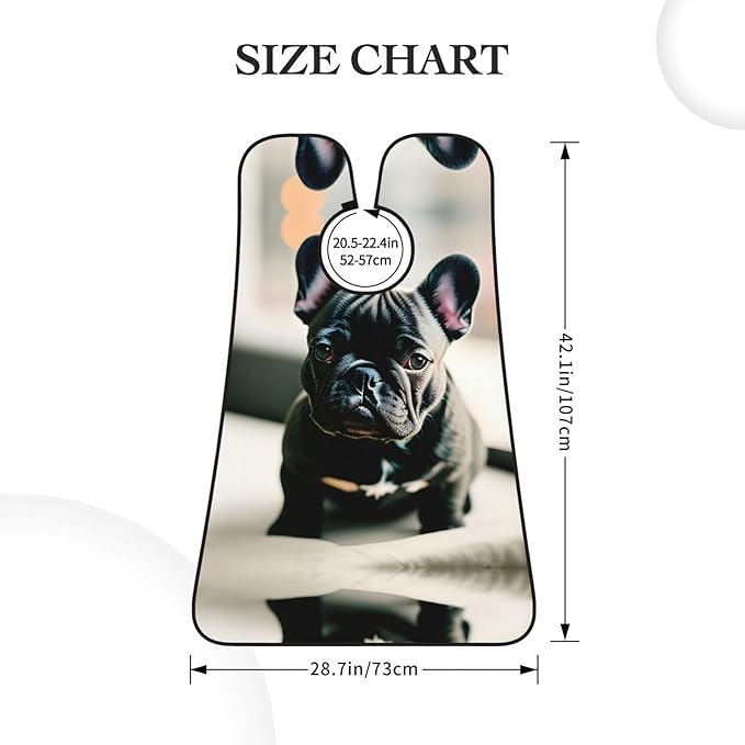 Adorable French Bulldog Print Beard Bib Apron For Men, Beard Hair Catcher For Men Shaving Trimming,Beard Cape Cloth, Black
