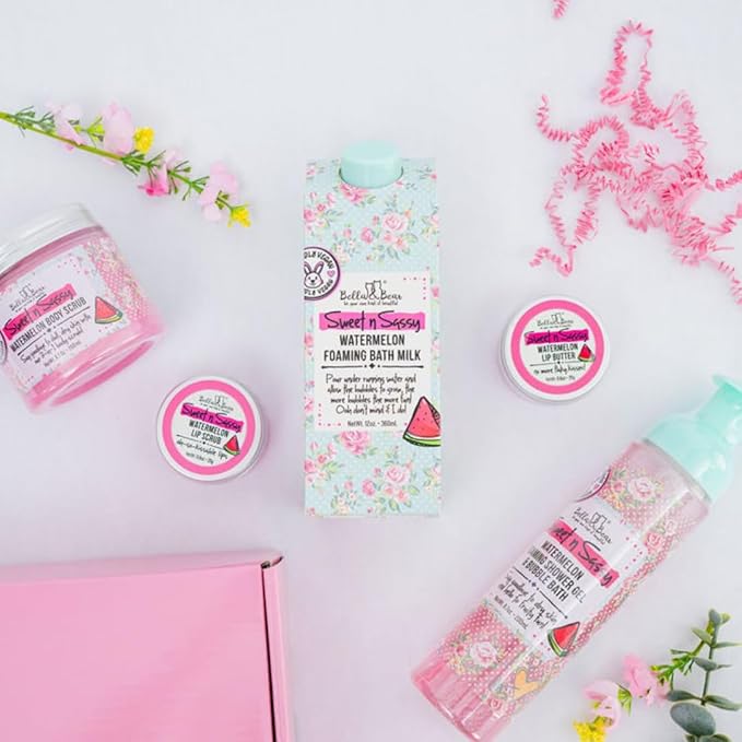 Bella & Bear Sweet n Sassy Watermelon Body Scrub, 3-in-1, 6.7 Oz, Exfoliating, Cleansing, Moisturizing