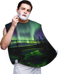 Dark Northern Lights Print Beard Bib Apron For Men, Beard Hair Catcher For Men Shaving Trimming,Beard Cape Cloth