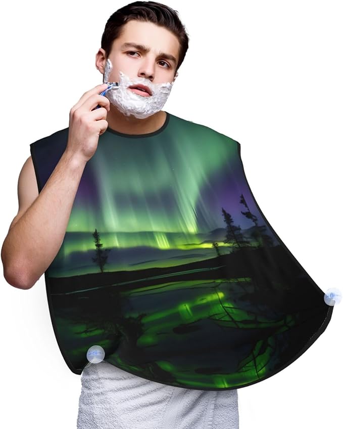 Jellyfish Pattern Print Beard Bib Shaving Apron, Beard Hair Trimming Cape Gift For Dad